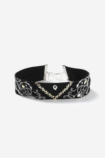 Topshop Paisley Print Fabric Choker Necklace