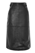 Topshop Leather Ring Midi Skirt