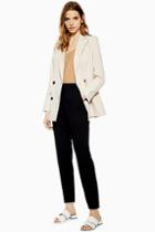 Topshop Black Cigarette Trousers With Piping