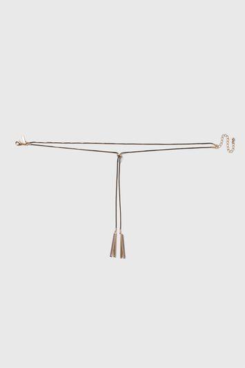Topshop Adjustable Tassel Choker Necklace