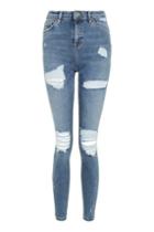 Topshop Moto Blue Super Rip Jamie Jeans