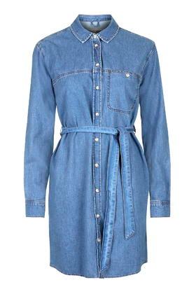 Topshop Tall Pocket Denim Dress