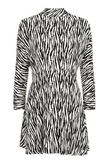 Topshop Zebra Print Roll Neck Dress