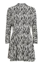 Topshop Zebra Print Roll Neck Dress