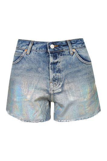 Topshop Moto Metallic Foil Ashley Short