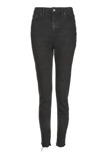 Topshop Moto Washed Black Raw Hem Orson Jeans