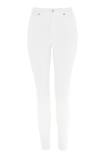 Topshop Moto White Coated Jamie Jeans