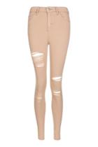 Topshop Moto Super Rip Dusky Pink Jamie Jeans