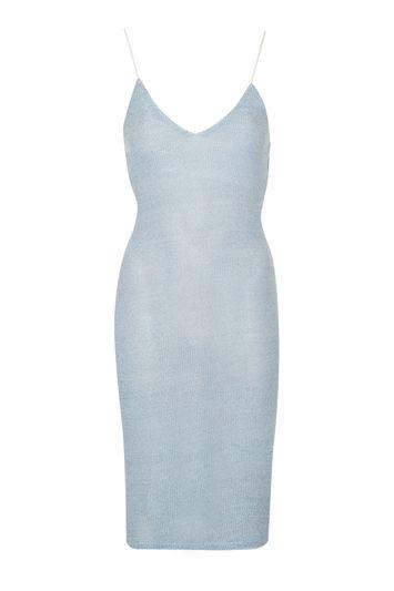 Topshop Strappy Chainmail Midi Dress