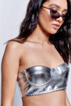 Topshop *metallic Silver Bikini Bralet By Jaded London