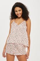 Topshop Spot Print Woven Camisole And Short Set