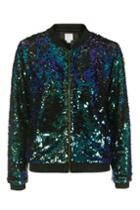 Topshop Sequin Bomber Jacket By We All Shine