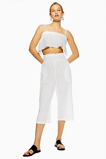 Topshop White Raw Edge Trousers