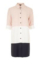 Topshop Oversized Colour Block Shirt Dress