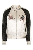 Topshop Petite Embroidered Bomber Jacket
