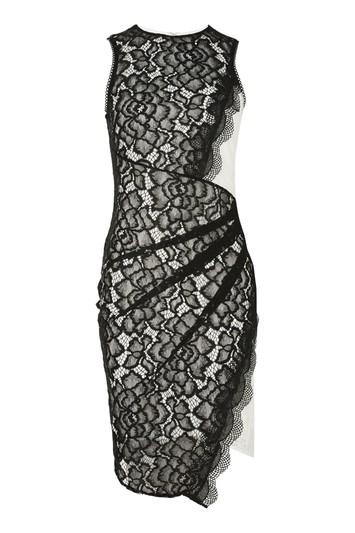 Topshop Asymmetrical Contrast Wrap Feature Dress