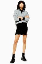 Topshop Black Ribbed Jersey Mini Skirt