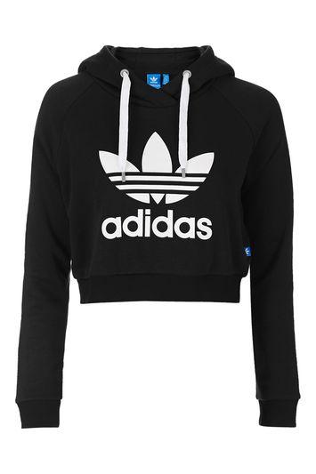 Topshop Cropped Hoodie By Adidas Originals