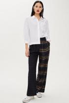 Topshop Mixed Check Wide Leg Trousers