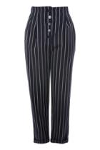 Topshop Button Stripe Peg Trousers
