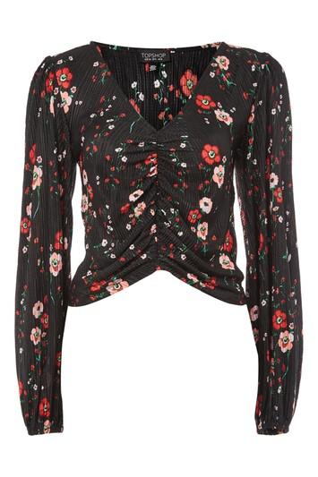 Topshop Tall Floral Bloom Blouson Blouse