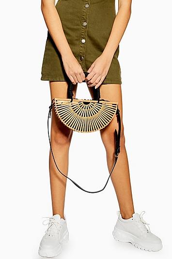 Topshop Crete Wooden Grab Bag