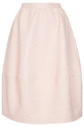 Topshop Bubble Jacquard Midi Skirt