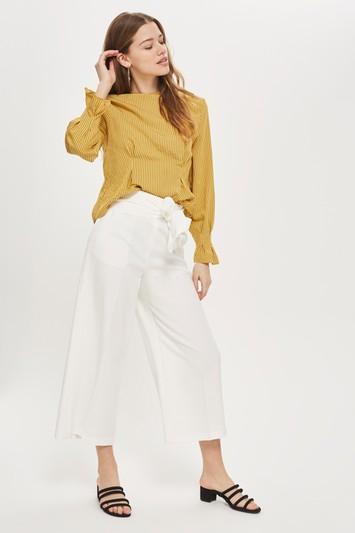 Topshop Bonded Cropped Wide Pants