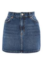 Topshop Moto Mid Blue Denim Mini Skirt