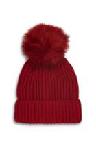 Topshop Red Tonal Pom Beanie Hat