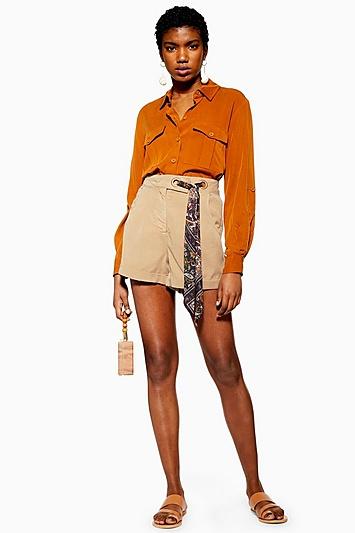 Topshop Scarf Detailed Shorts