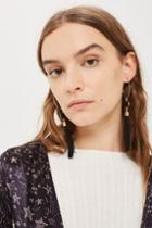 Topshop *hoop And Tassel Earrings