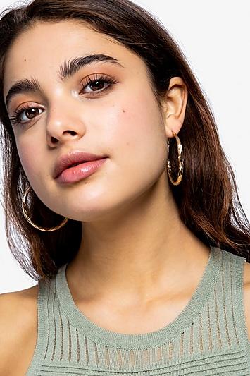 Skinny Dip Engraved Hoop Earrings