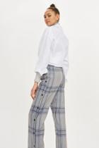 Topshop Checked Popper Trousers