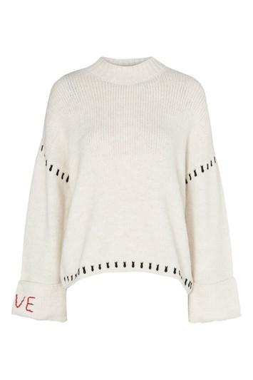 Topshop Whipstitch 'love' Slogan Jumper