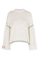 Topshop Whipstitch 'love' Slogan Jumper
