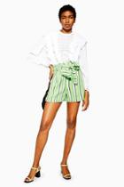 Topshop Green Stripe Shorts