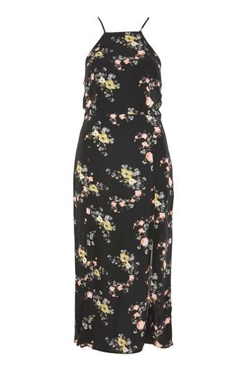 Topshop Floral Square Neck Midi Dress
