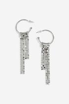 Topshop *chainmail Drop Hoop Earrings