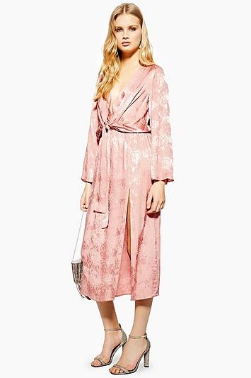 Topshop Snake Jacquard Midi Dress