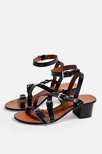 Topshop Virgo Black Buckle Sandals