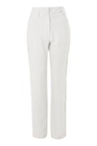 Topshop Frayed Seam Stripe Slouch Trousers