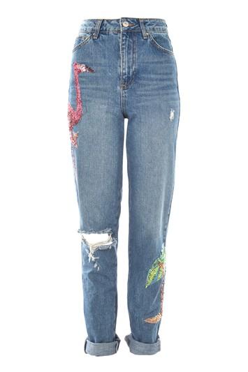 Topshop Petite 28 Flamingo Mom Jeans