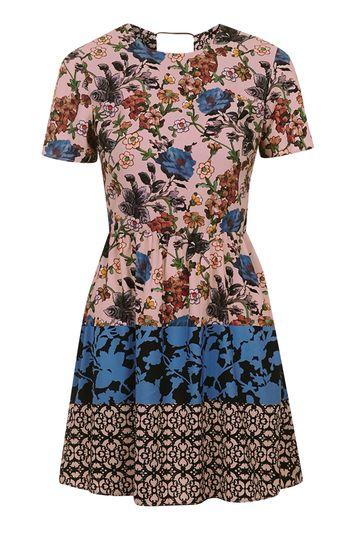 Topshop Lattice Tie Back Dress