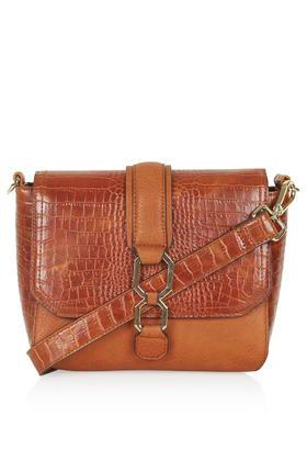 Topshop '70s Croc Embossed Shoulder Bag