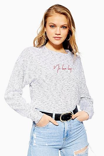 Topshop 'no Love Lost' Stripe T-shirt