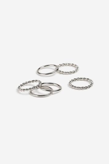 Topshop *textured Midi Ring Pack