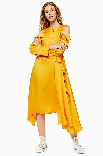 Topshop *stand Out Waterfall Dress By Boutique
