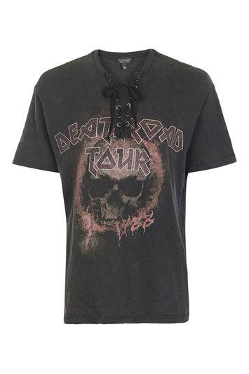 Topshop Tie Up Rock T-shirt