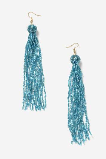 Topshop Beaded Tassel Drop Earrings
